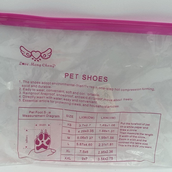 Pink Silicone pet rain boots anti dirty anti slip sz small hook/ loop closure - Picture 4 of 6